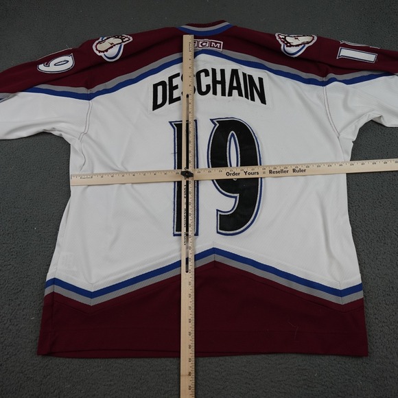 Vintage Colorado Avalanche Jersey Mens XL White NHL Hockey Deschain 19 CCM 90s - Picture 8 of 11